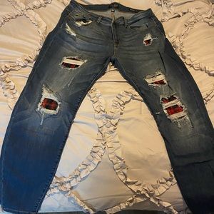 Judy Blue Plaid Skinny Jeans